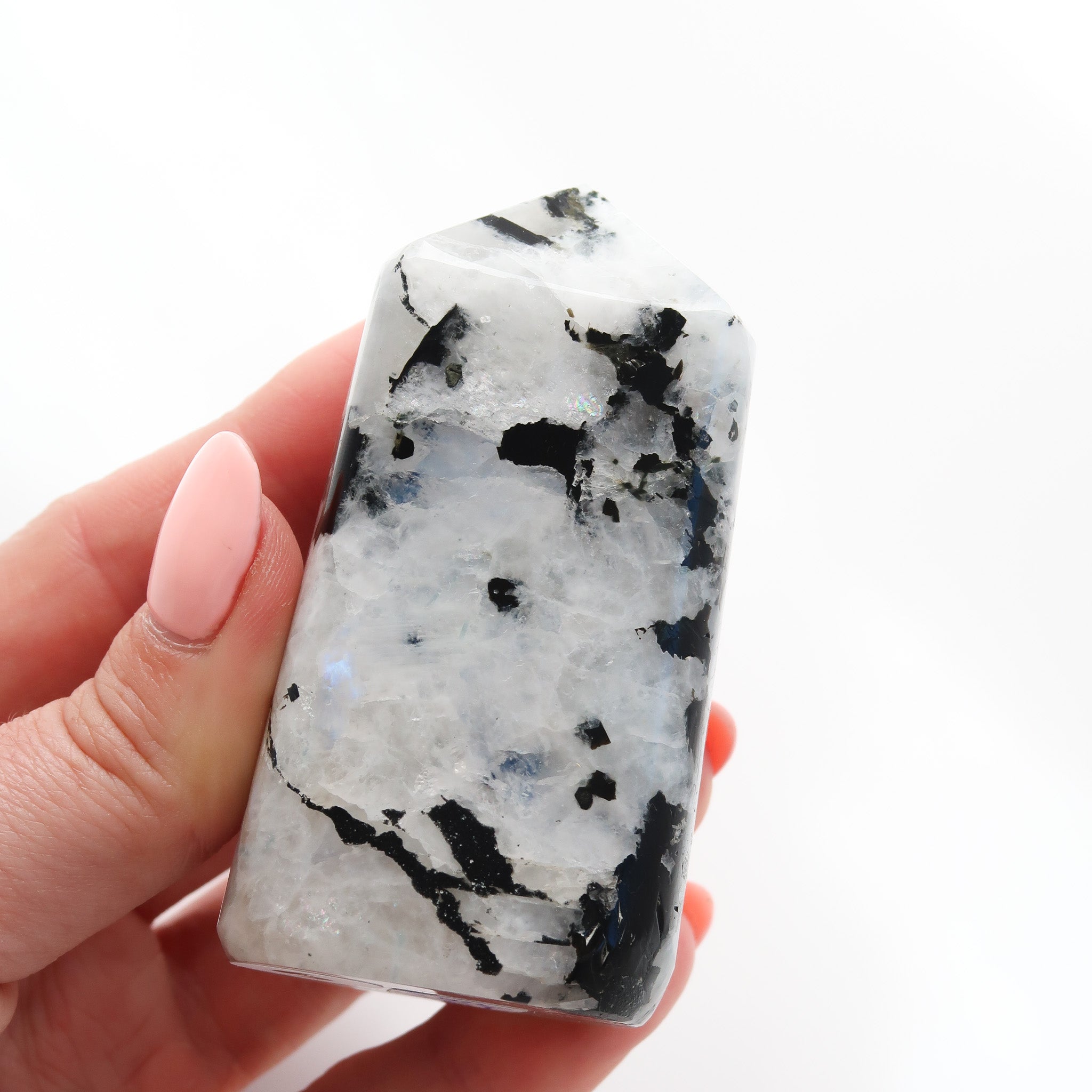 Rainbow Moonstone Point