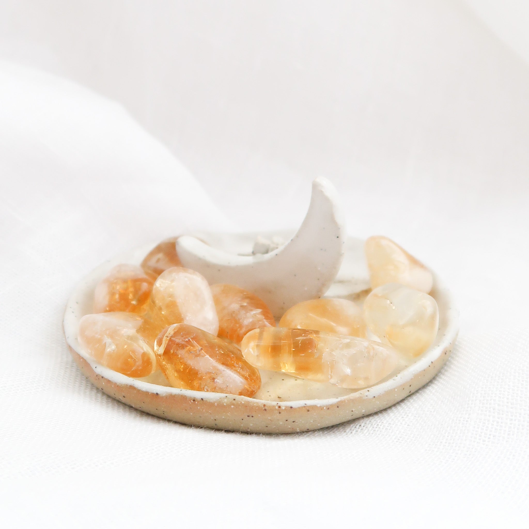 Small Polished Yellow Citrine Crystal Tumble Stones