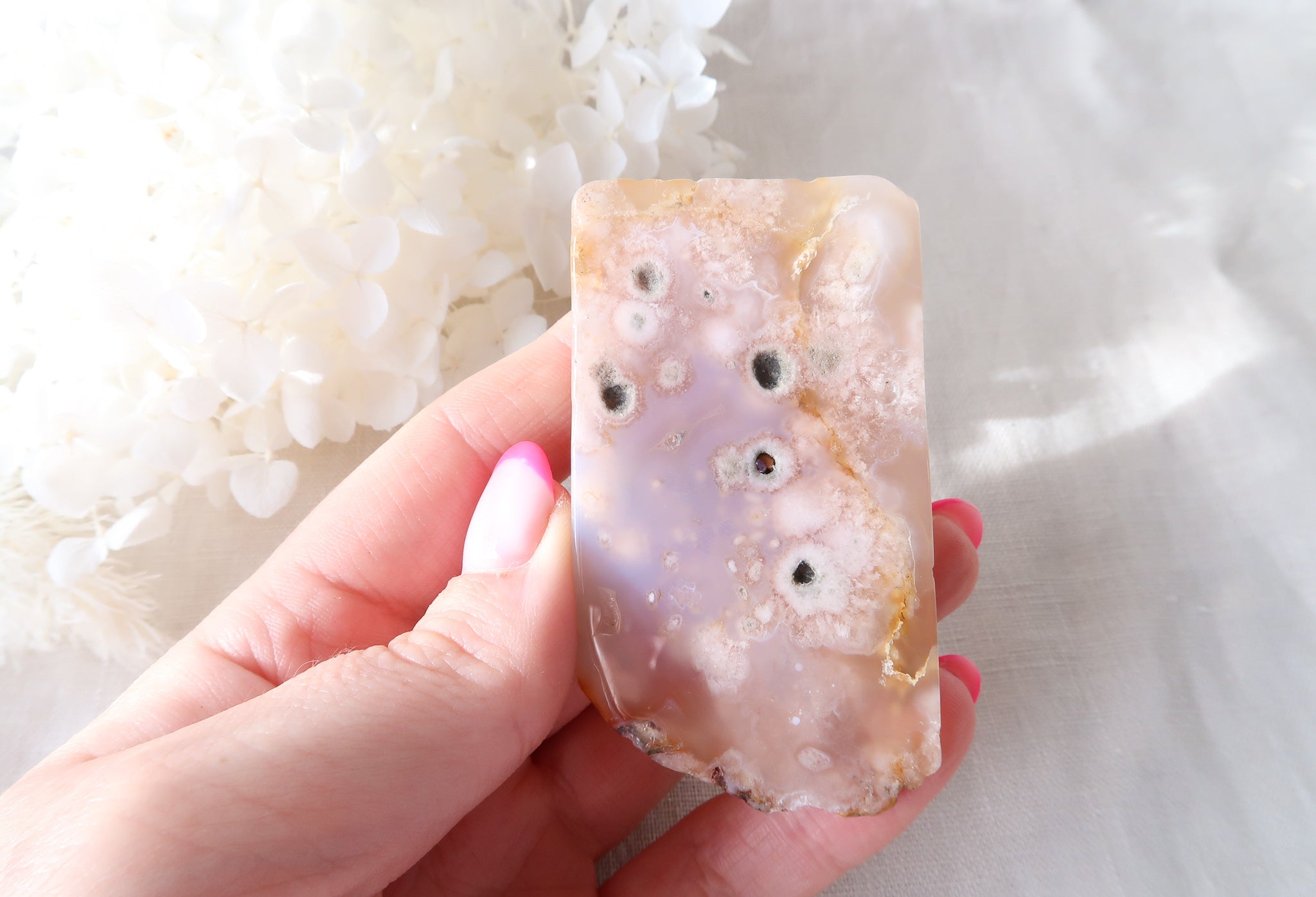 Flower Agate Semi-Polished Piece