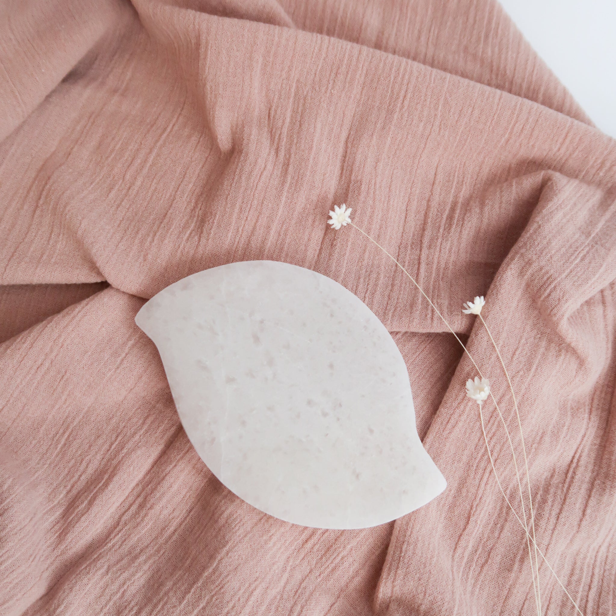 Selenite Leaf Charging Plate