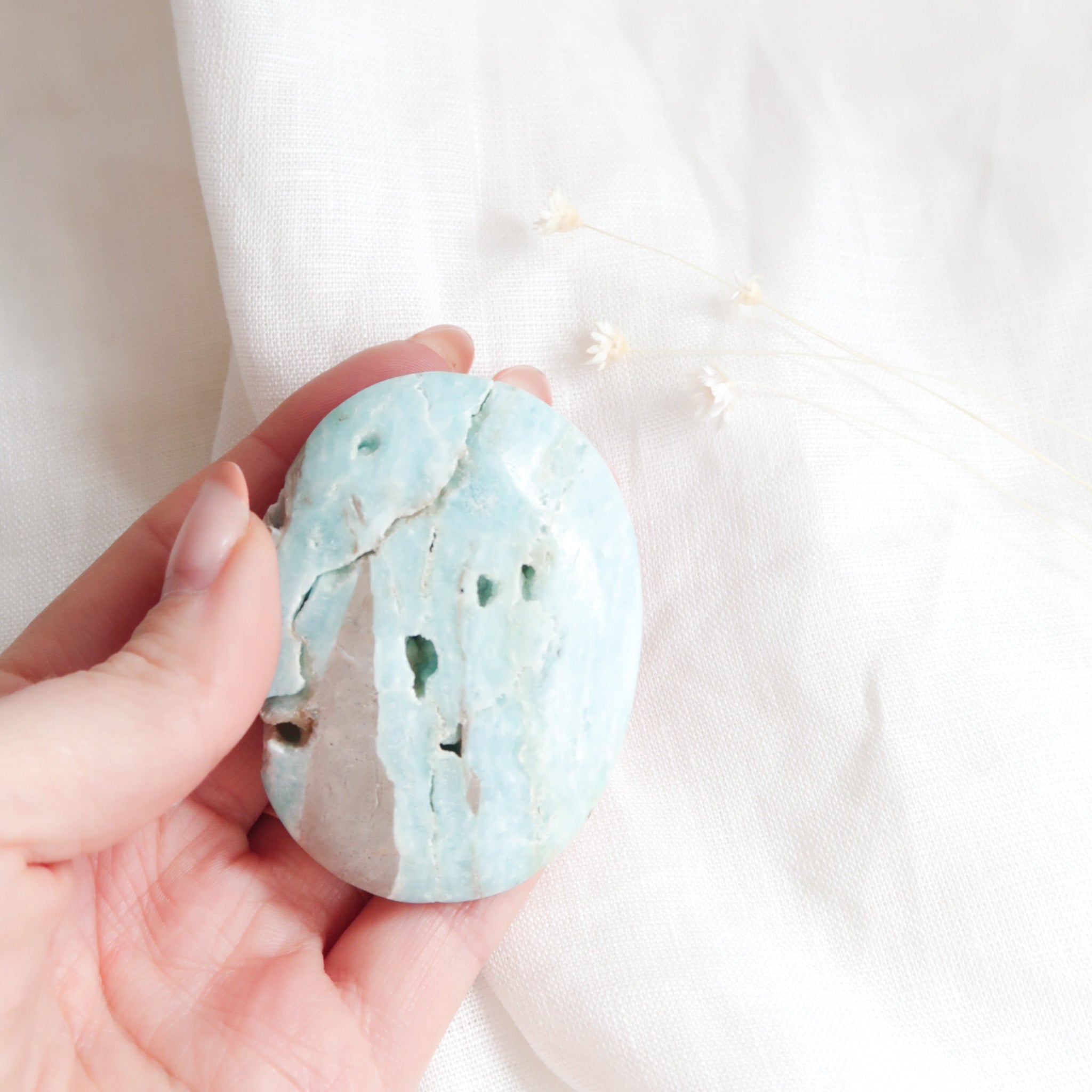 Blue Aragonite Palmstone