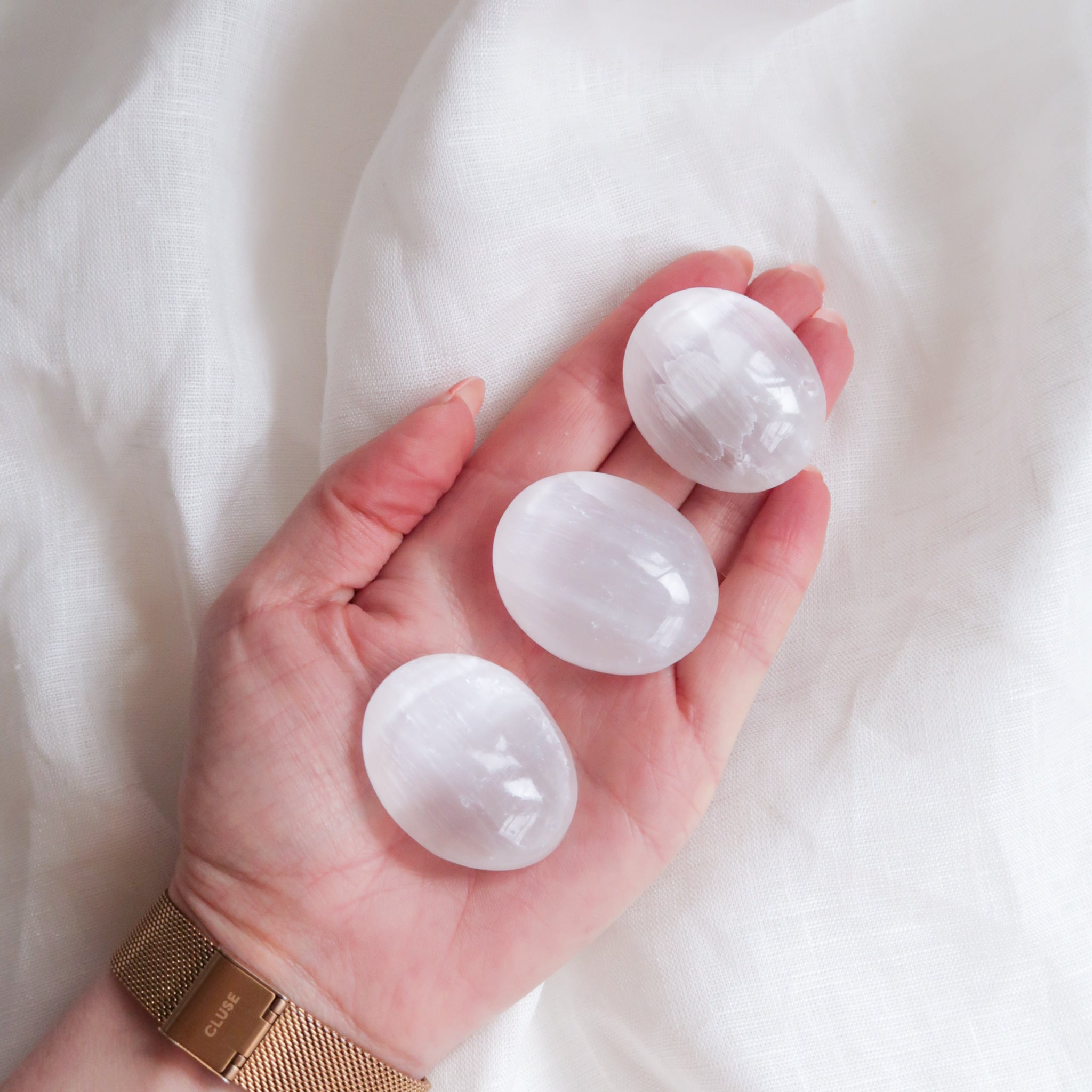 Selenite Palmstone