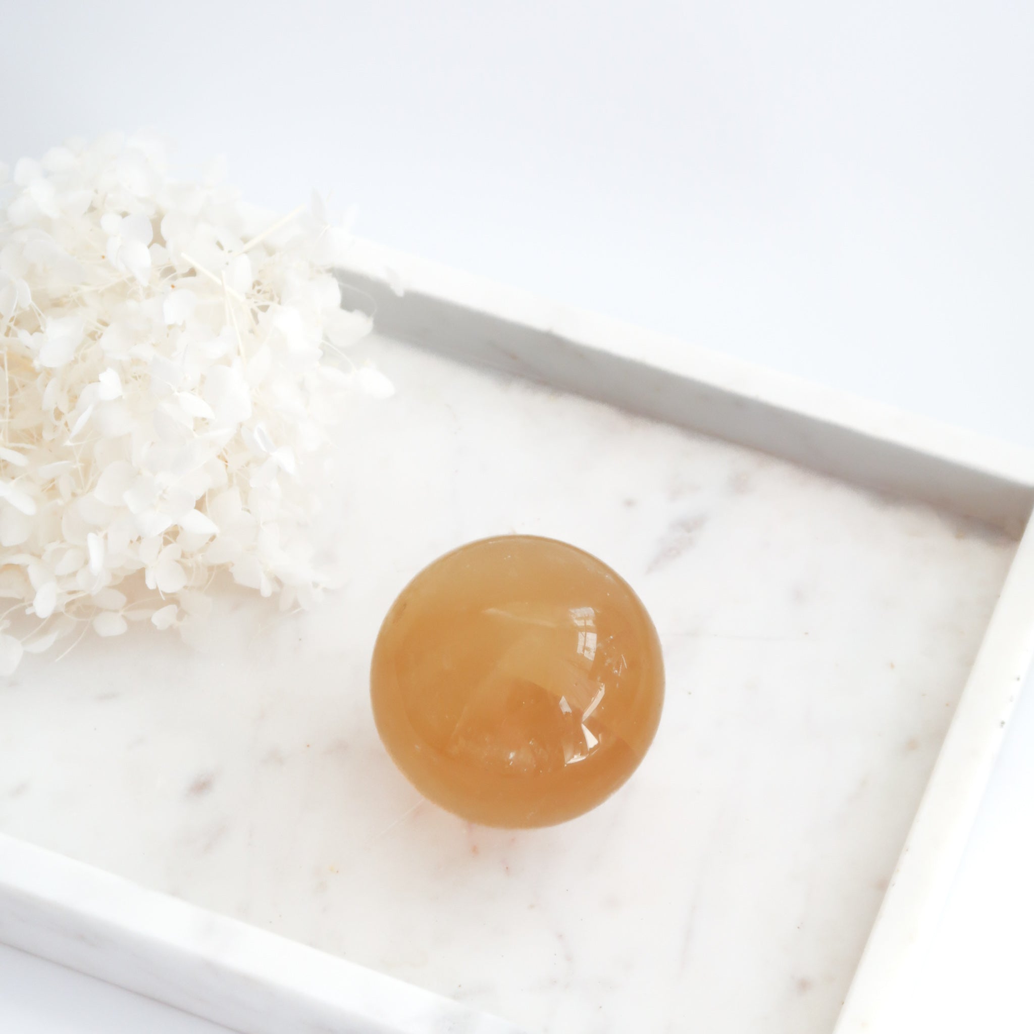 Orange Honey Calcite Sphere