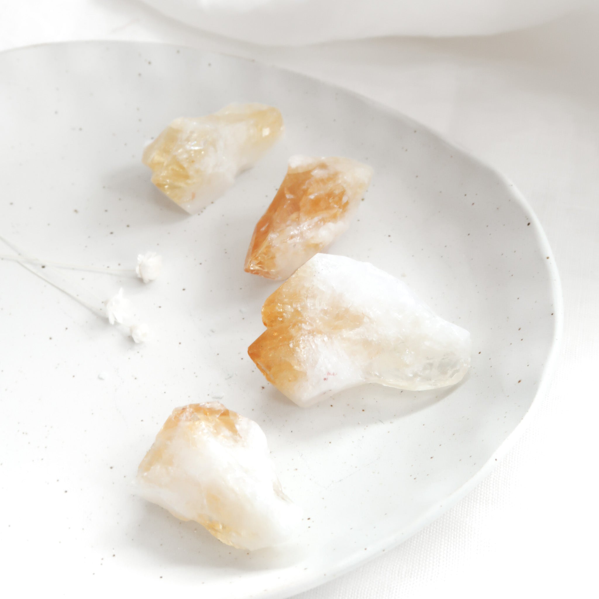 Rough Yellow Tipped Citrine Crystal Points