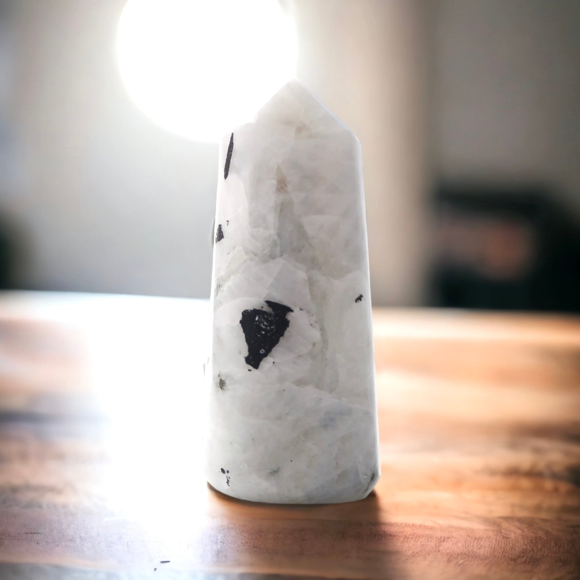 Rainbow Moonstone Point