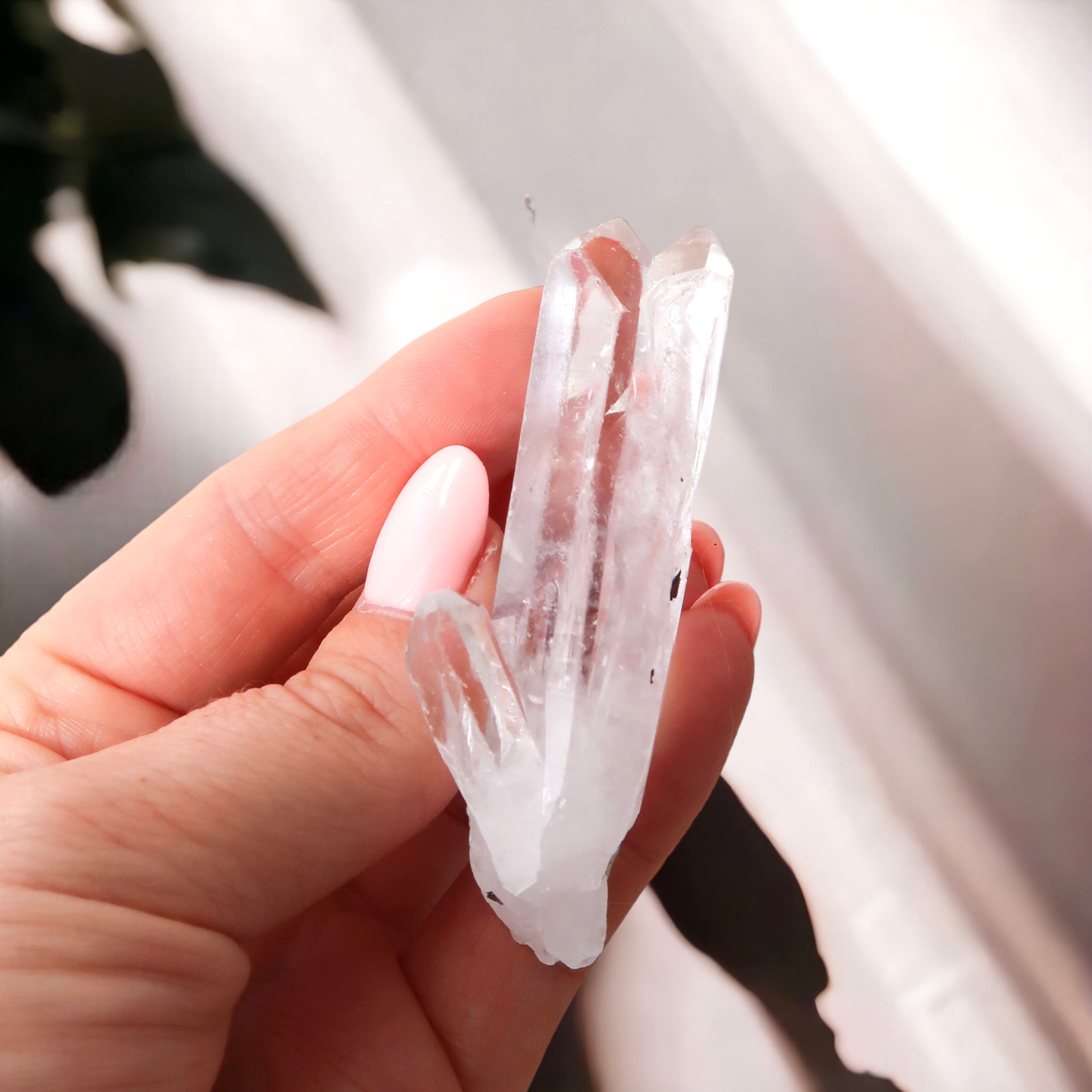 Small Natural Raw Clear Quartz Twin Crystal Point