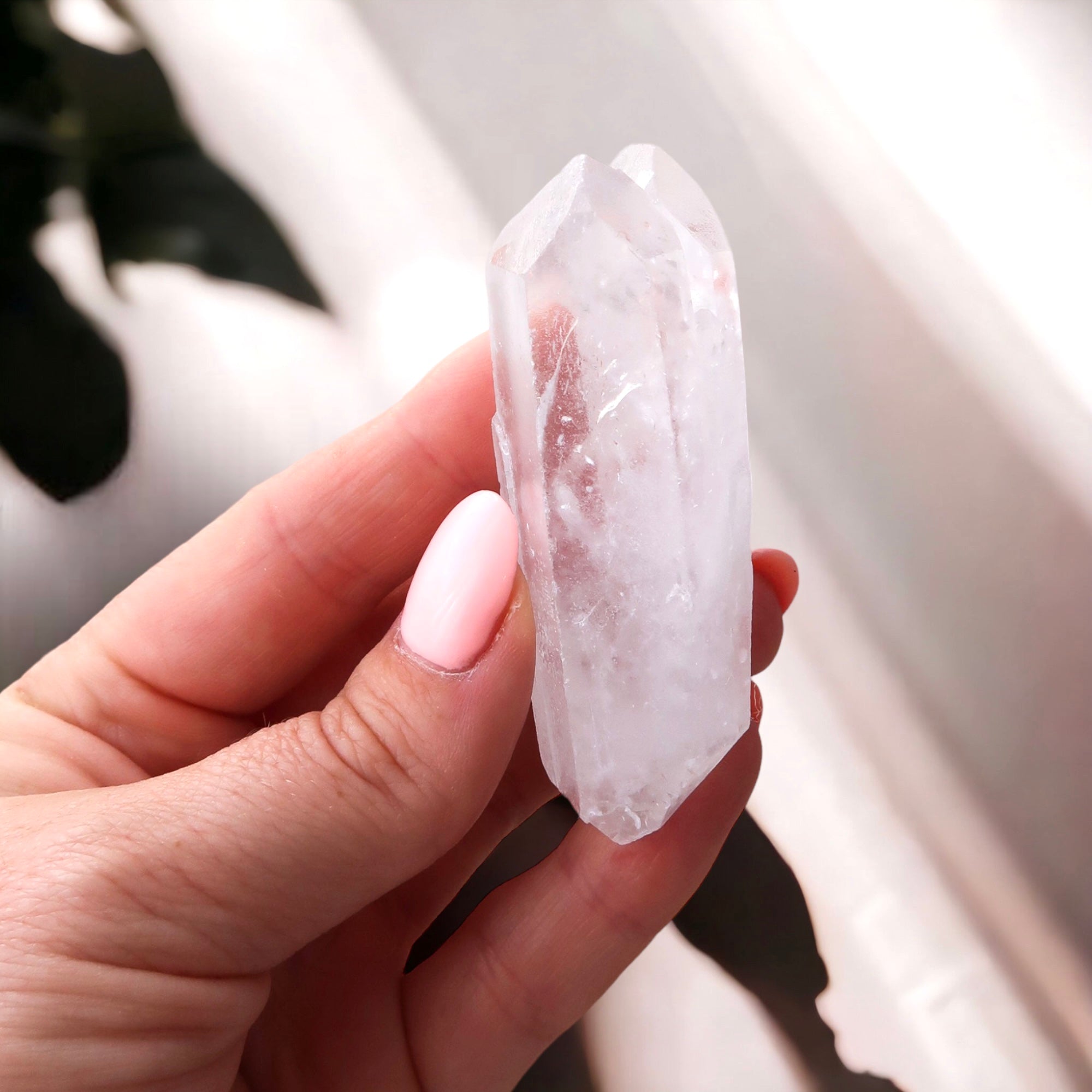 Small Natural Raw Clear Quartz Twin Crystal Point