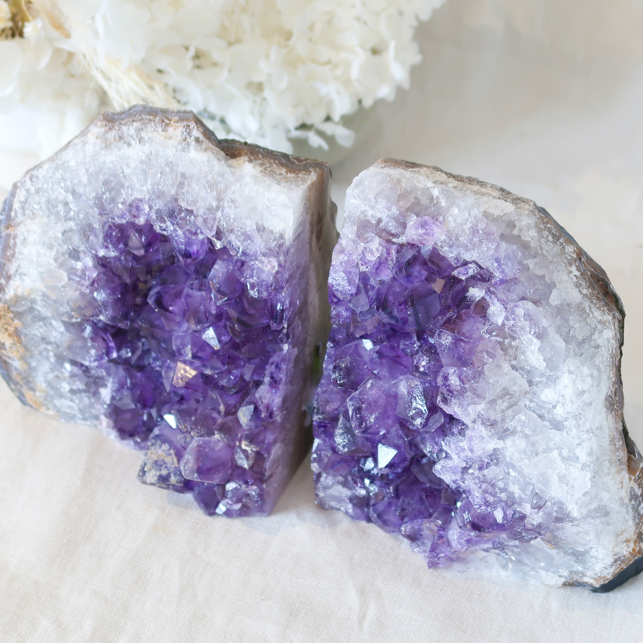 Amethyst Cluster Bookends