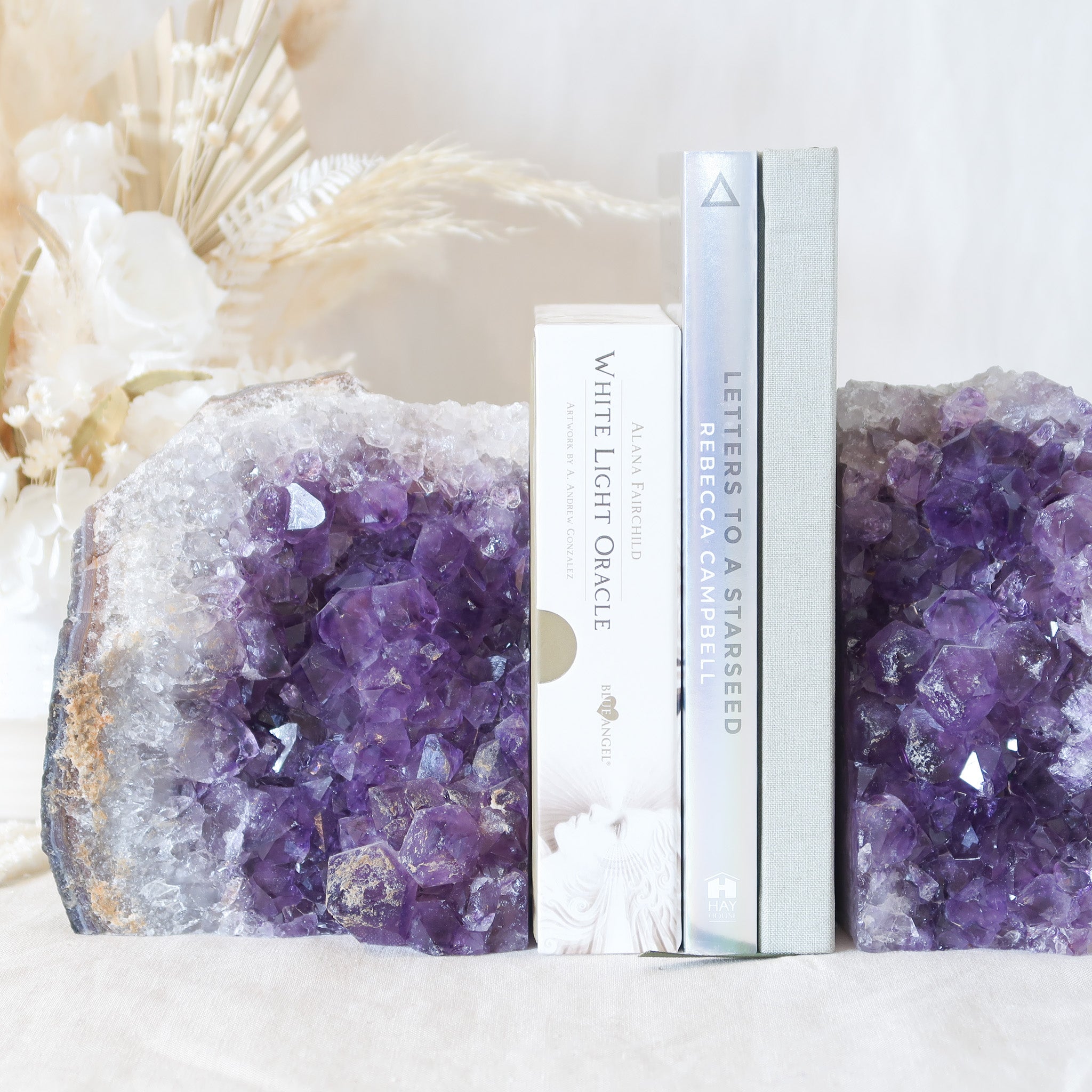 Amethyst Cluster Bookends