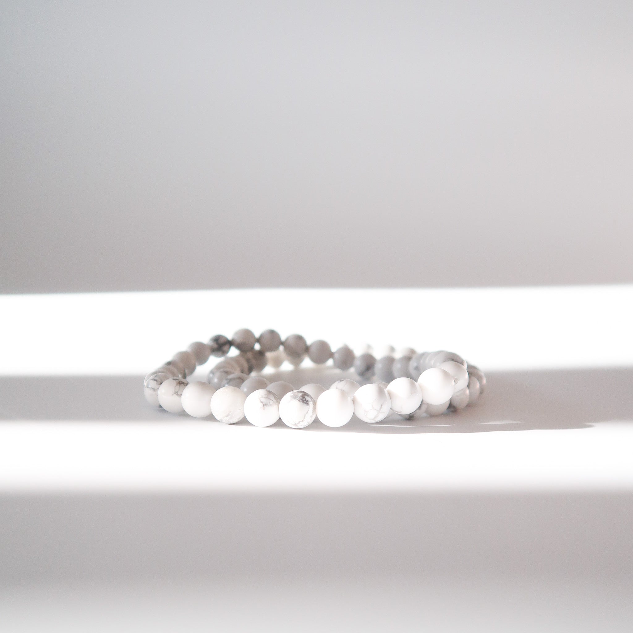 Polished Howlite Crystal Bracelets on a white background
