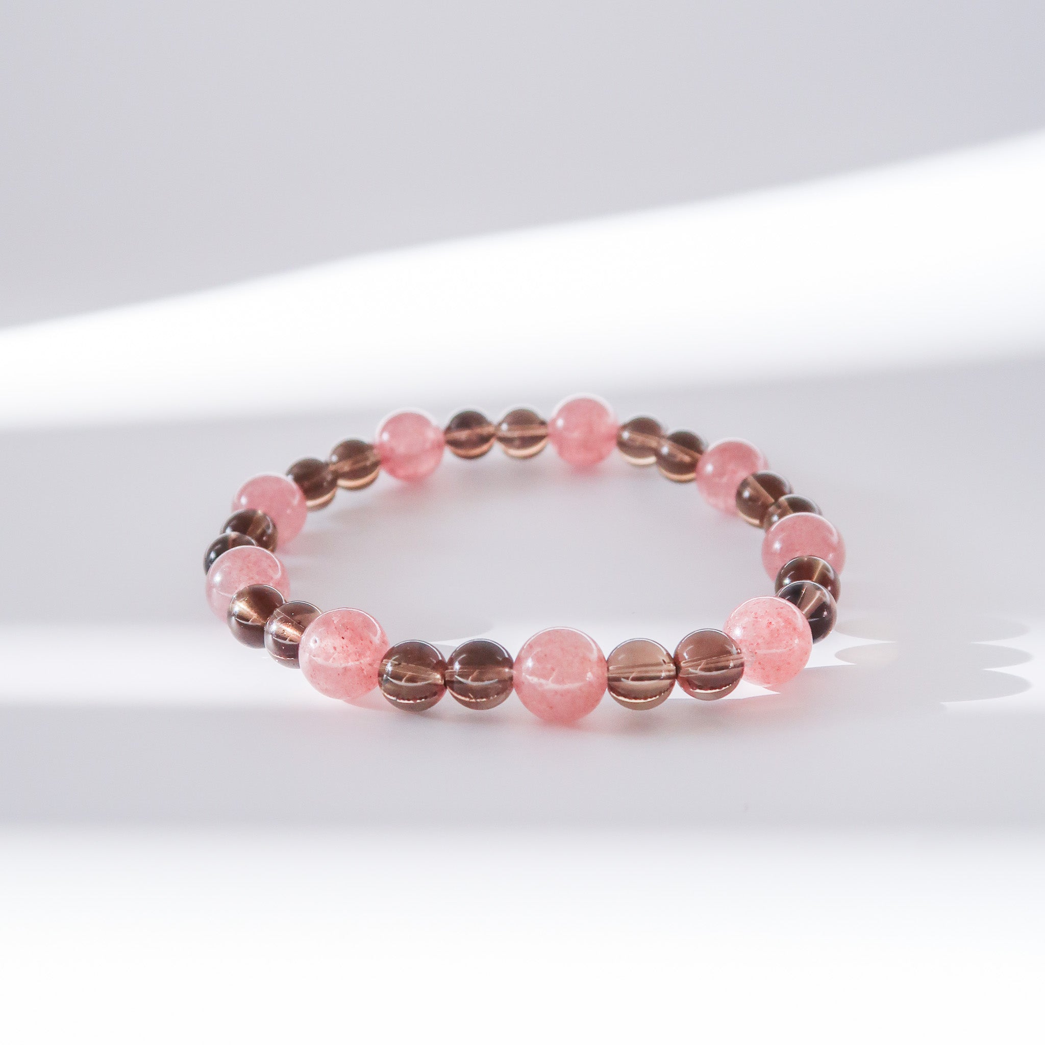 Smoky Quartz & Strawberry Quartz Bracelet