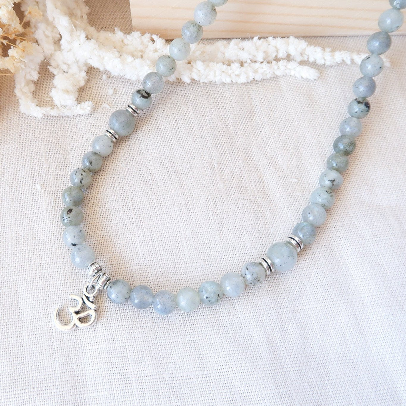 108 Labradorite Mala Bead Necklace/Bracelet.