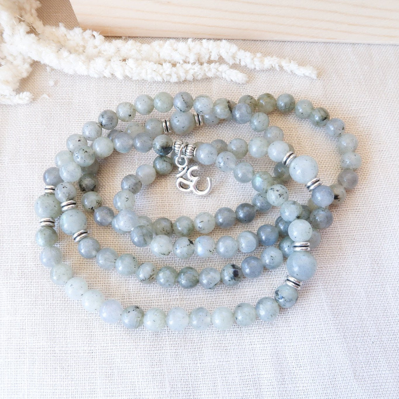 108 Labradorite Mala Bead Necklace/Bracelet.