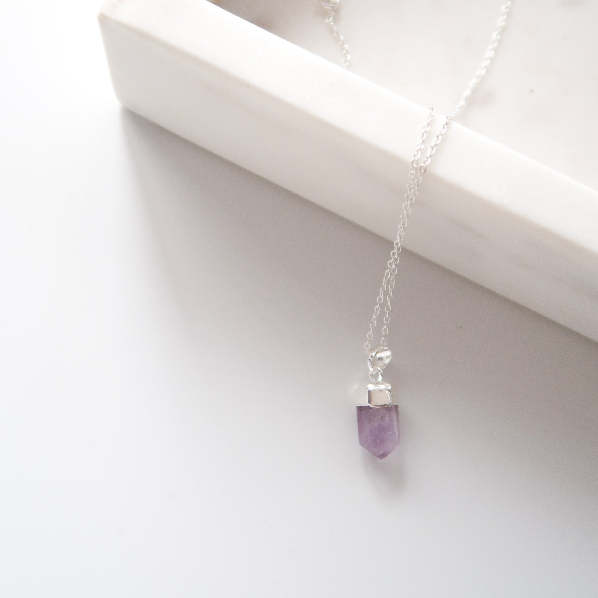 Crystal Point Necklace with Sterling Silver Chain