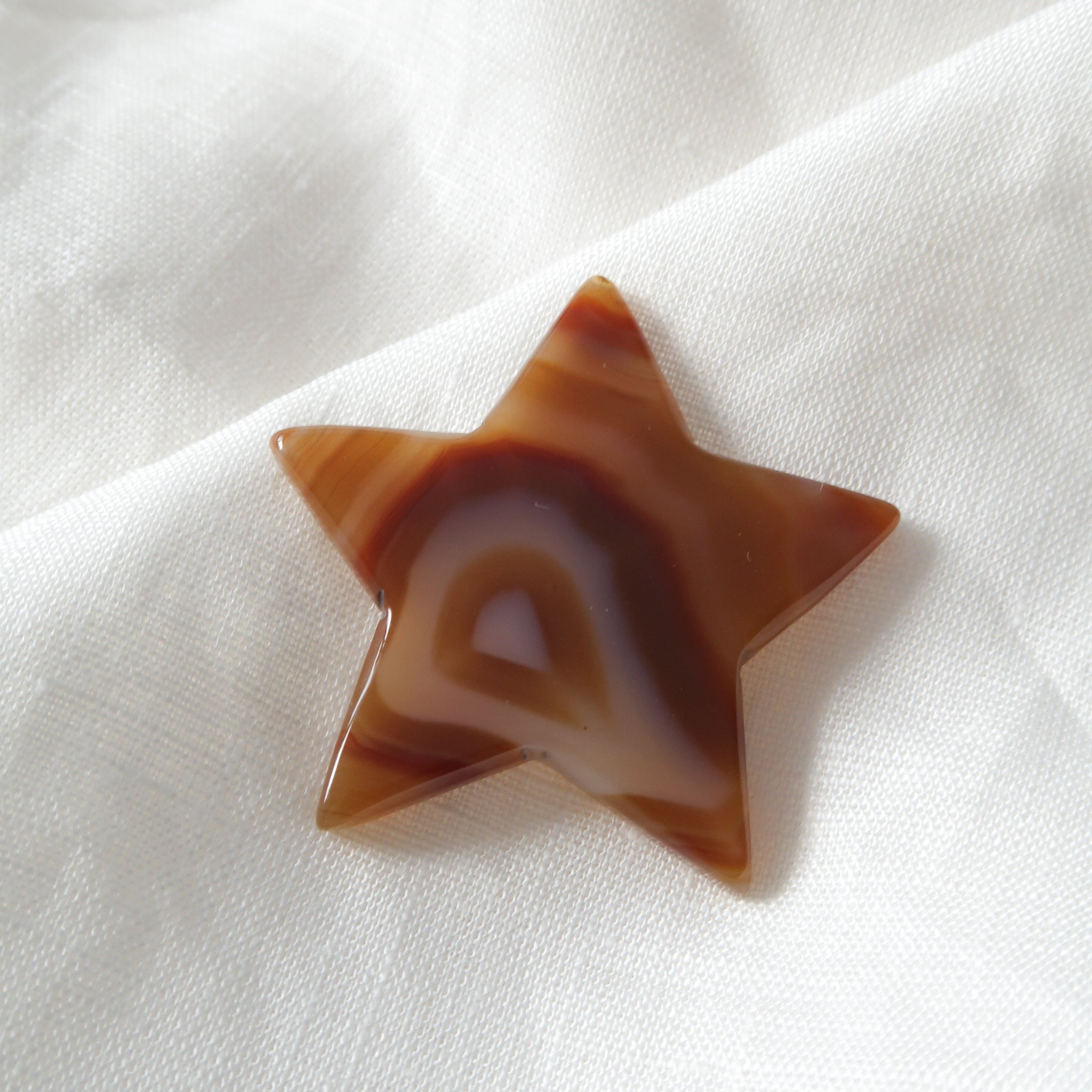 Natural Brown Agate Polished Star Shape