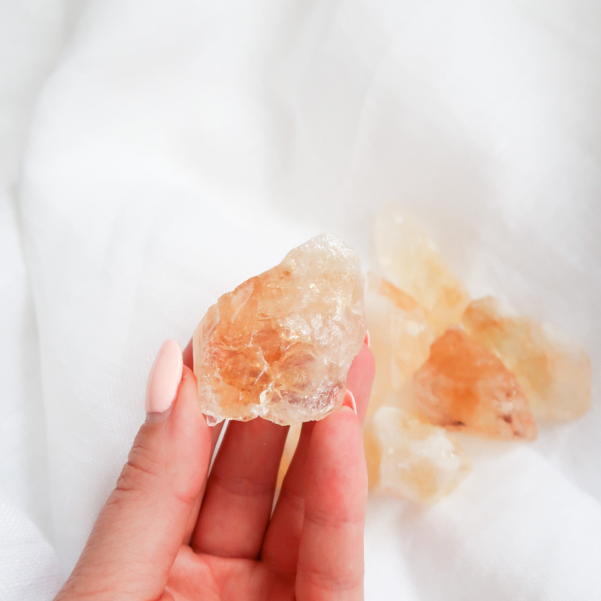 Bowl with Rough Citrine Crystals 